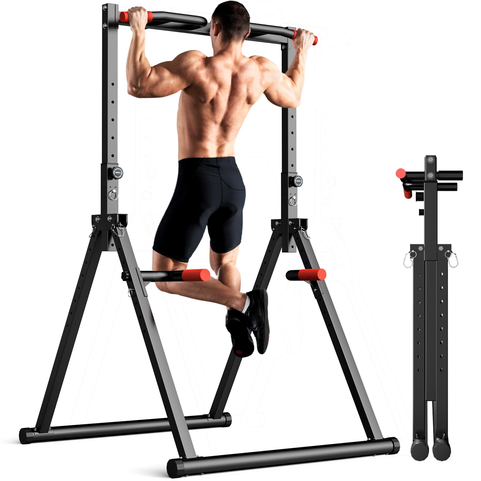 Outdoor Power Tower Pull Up Bar - Tour électrique pliable, barre de traction,