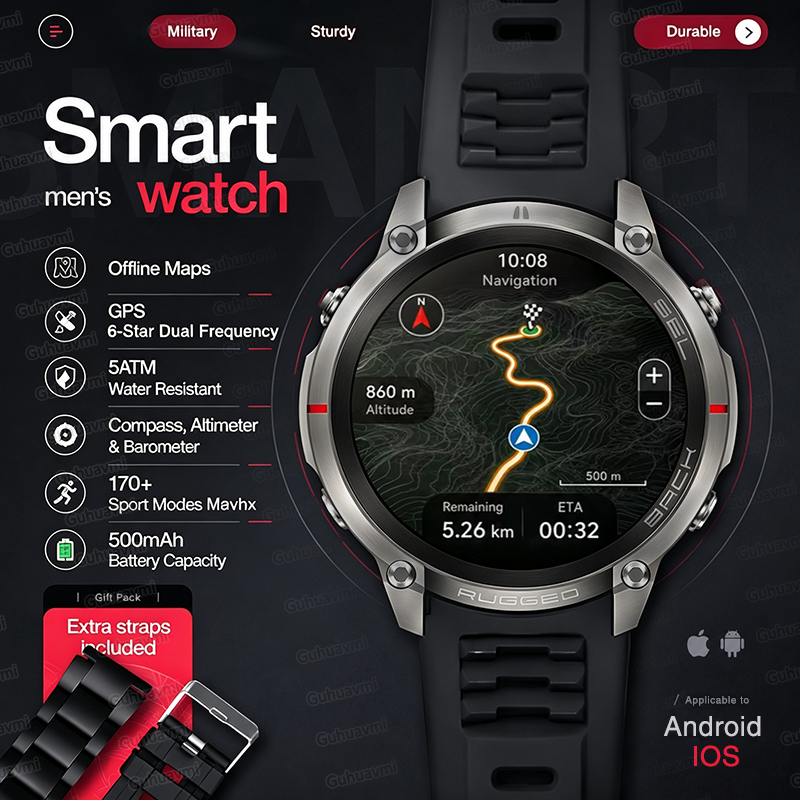 Outdoor Power Meter Box - Nouvelle montre connectée robuste militaire avec
