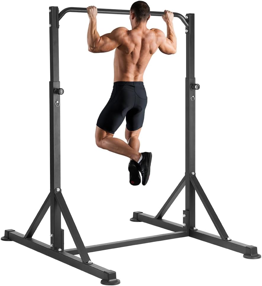 Outdoor Power Tower Pull Up Bar - Tour de musculation autoportante réglable, équipement