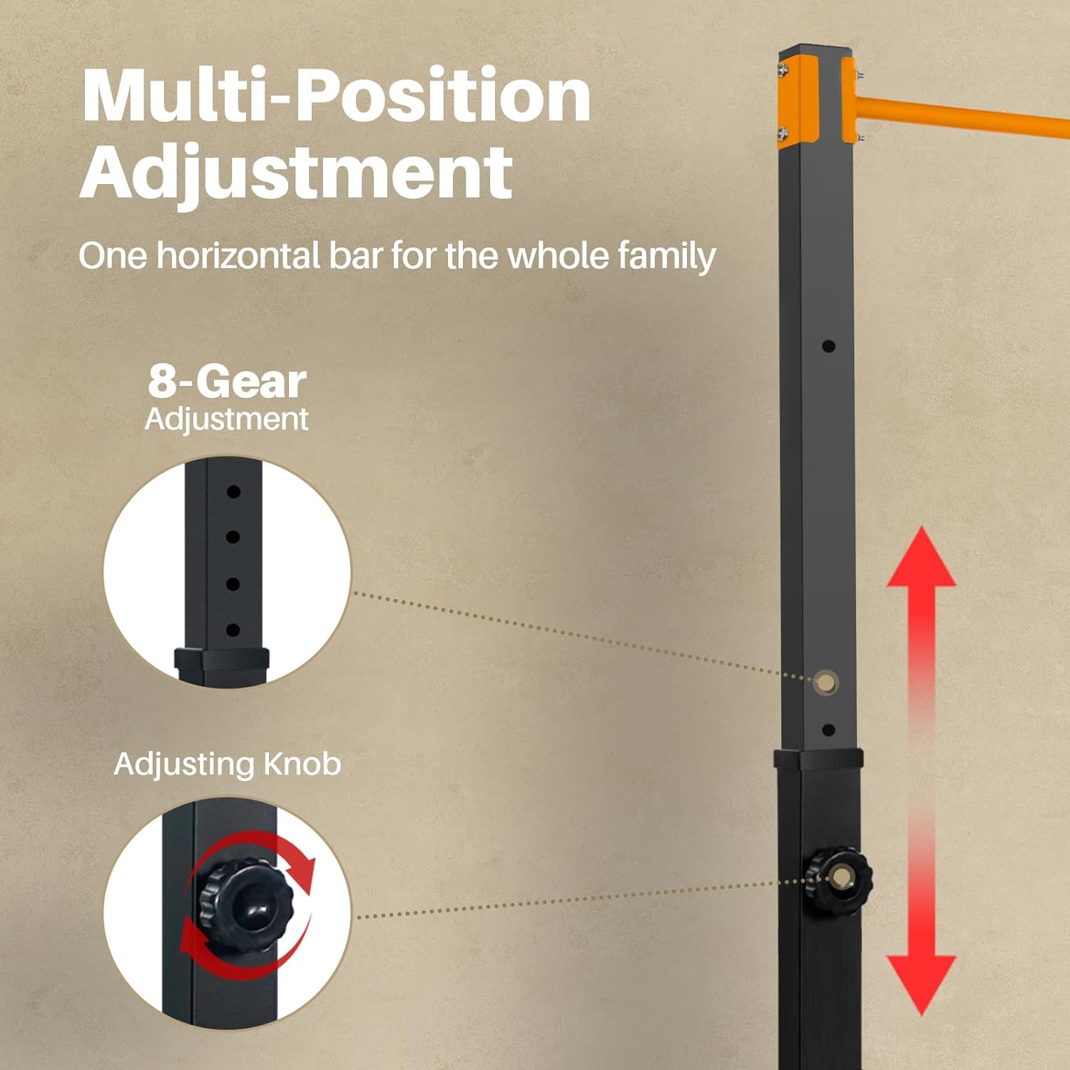 Outdoor Power Tower Pull Up Bar - Tour de musculation autoportante en acier